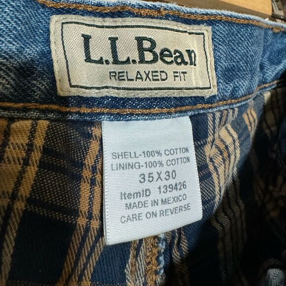 SALE! Men’s L.L. Bean Flannel Lined Jeans Size 35x30 EUC - Picture 6 of 6